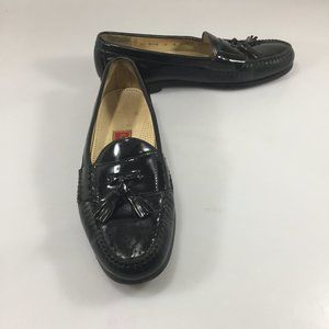 Cole Haan City Mens 12D Black Patent Leather Tassel Loafers 3506